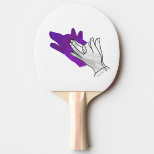 Hand Silhouette Wolf Purpur Tischtennis Schläger