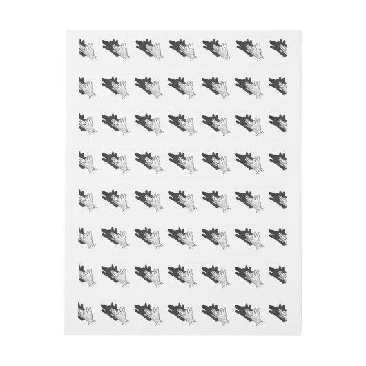 Hand Silhouette Wolf Rundum-Adressaufkleber (Bogen)