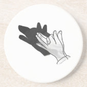 Hand Silhouette Wolf Sandstein Untersetzer (Vorne)