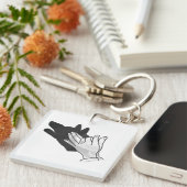 Hand Silhouette Wolf Schlüsselanhänger (Vorderseite rechts)