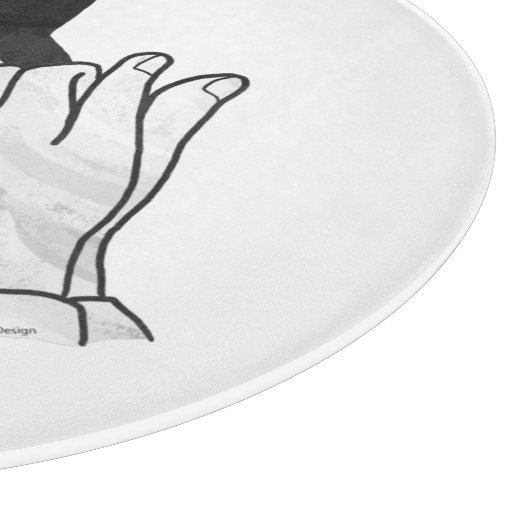 Hand Silhouette Wolf Schneidebrett (Ecke)