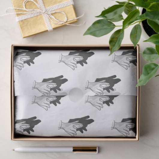 Hand Silhouette Wolf Seidenpapier (Geschenk)