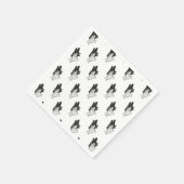 Hand Silhouette Wolf Serviette (Ecke)