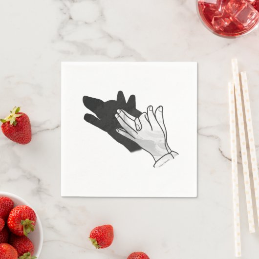 Hand Silhouette Wolf Serviette (Beispiel)