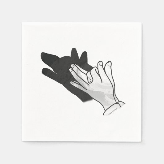Hand Silhouette Wolf Serviette (Vorderseite)