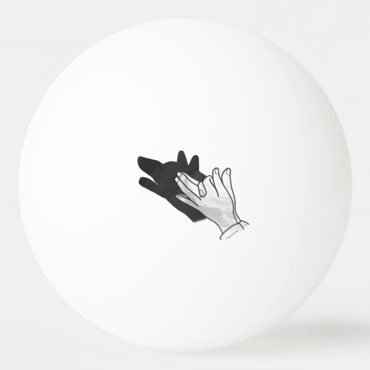 Hand Silhouette Wolf Tischtennisball (Vorderseite)