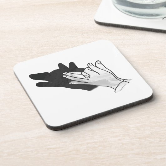 Hand Silhouette Wolf Untersetzer (Linke Seite)