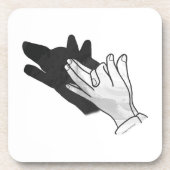 Hand Silhouette Wolf Untersetzer (Vorderseite)
