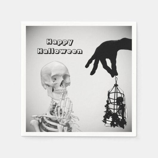 Hand Skeleton Halloween Paper Napkin Serviette (Vorderseite)
