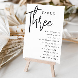 Hand Skript Tabelle DREE + Gast-Namen Tischnummer