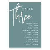 Hand Skript Tabelle DREE + Gast-Namen Tischnummer (Rückseite)