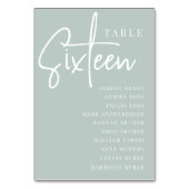 Hand Skript Tabelle SIXTEEN + Gästebamen Tischnummer (Vorderseite)