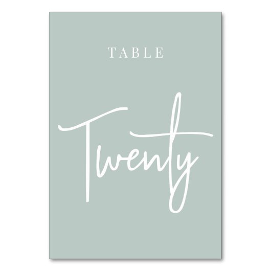 Hand-Skripte der blauen Seite zwanzigjährig Tischnummer (Vorderseite)