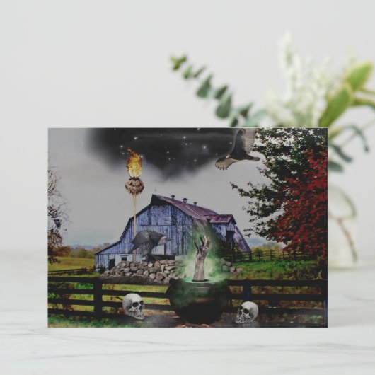 *~* Hand Skulls HALLOWEEN KARTE (Stehend Vorderseite)