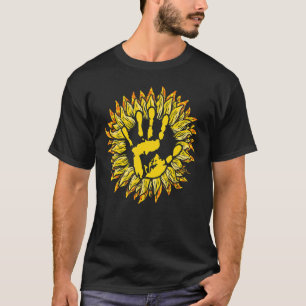 Hand Sonnenblume Frieden Freundness Orange Unity D T-Shirt