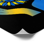 Hand Sonnenblumen Schmetterling Ukrainische Fahne  Poster (Ecke)