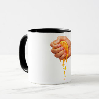 “Hand Squeezing Juicy Orange – Fresh Citrus Mug” Tasse