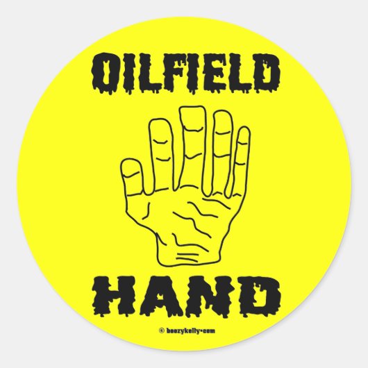 Hand, Sticker, Öl,Öl,Öl,Handschuhe,Rigs Runder Aufkleber (Vorderseite)
