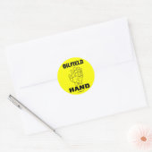 Hand, Sticker, Öl,Öl,Öl,Handschuhe,Rigs Runder Aufkleber (Umschlag)