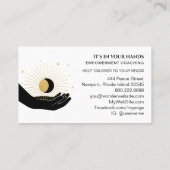 *~* Hand Sun Rays Black Gold Moon Mondmond Cosar Visitenkarte (Rückseite)