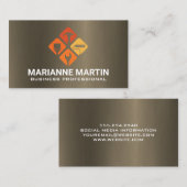 Hand Tools Icon | Metal Background Visitenkarte (Vorne/Hinten)