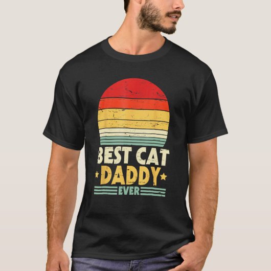 Hand Touching Paw Happy Father Day Papa Best Cat D T-Shirt (Vorderseite)