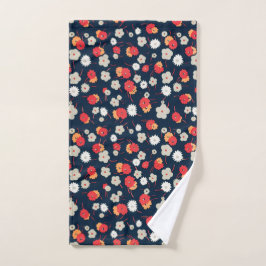 HAND TOWEL : JAPANISCHE FLORALLE WOODBLOCK DRUCKEN HANDTUCH