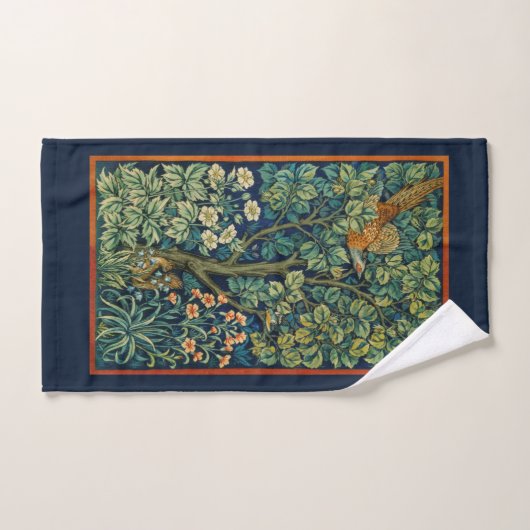 HAND TOWEL : WILLIAM MORRIS : PHEASANT DESIGN HANDTUCH (Handtuch)