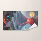 Hand Towel with Fantasy Volcano Art Handtuch (Handtuch)