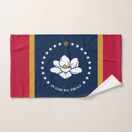 Hand Towel with Flag of Mississippi, USA Handtuch (Handtuch)
