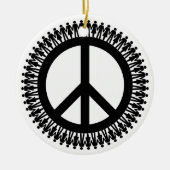 Hand um das Weltfriedenssymbol Keramik Ornament (Vorne)