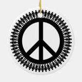 Hand um das Weltfriedenssymbol Keramik Ornament (Hinten)