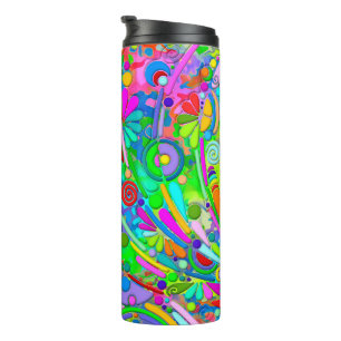 Hand- und digital gemaltes Muster Art 18 Thermosbecher