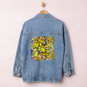 Hand- und digital gemaltes Muster Art 23 Jeansjacke