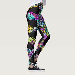 Hand- und digital gemaltes Muster Art 28 Leggings