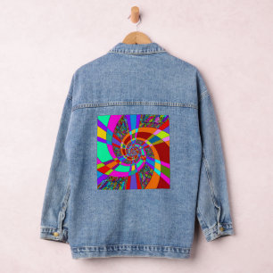 Hand- und digital gemaltes Muster Art 3 Jeansjacke