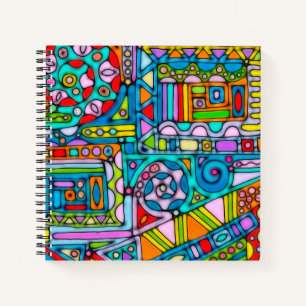 Hand- und digital gemaltes Muster Art 53 Notizblock