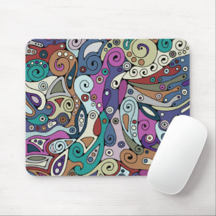 Hand- und digital gemaltes Muster Kunst 8 Mousepad