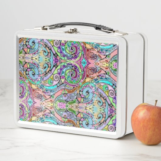 Hand und digital gestrichen Muster Art 10 Metall Brotdose (Beispiel)