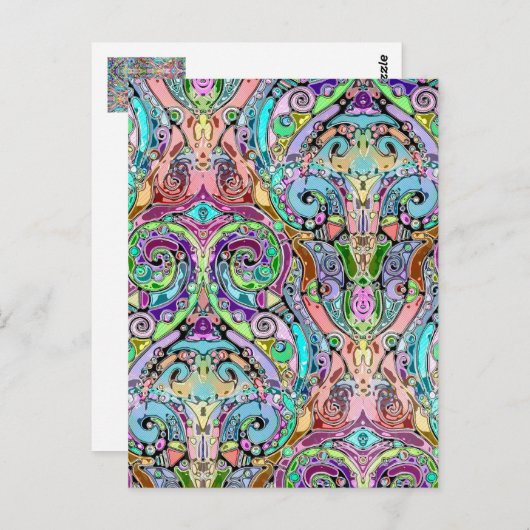 Hand und digital gestrichen Muster Art 10 Postkarte (Vorne/Hinten)