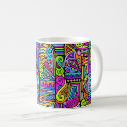 Hand und digital gestrichen Muster Art 5 Kaffeetasse (VorderseiteRechts)