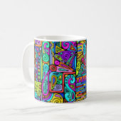 Hand und digital gestrichen Muster Art 5 Kaffeetasse (Vorderseite Links)
