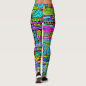 Hand und digital gestrichen Muster Art 5 Leggings (Rückseite)
