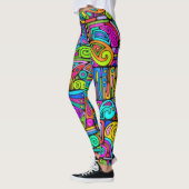 Hand und digital gestrichen Muster Art 5 Leggings (Links)