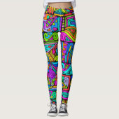 Hand und digital gestrichen Muster Art 5 Leggings (Vorderseite)