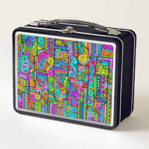 Hand und digital gestrichen Muster Art 5 Metall Brotdose