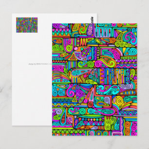 Hand und digital gestrichen Muster Art 5 Postkarte