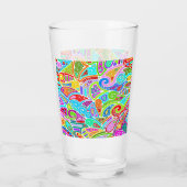 Hand und digital gestrichen Muster Art 7 Glas (Rückseite)