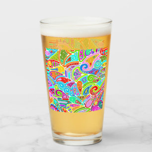 Hand und digital gestrichen Muster Art 7 Glas