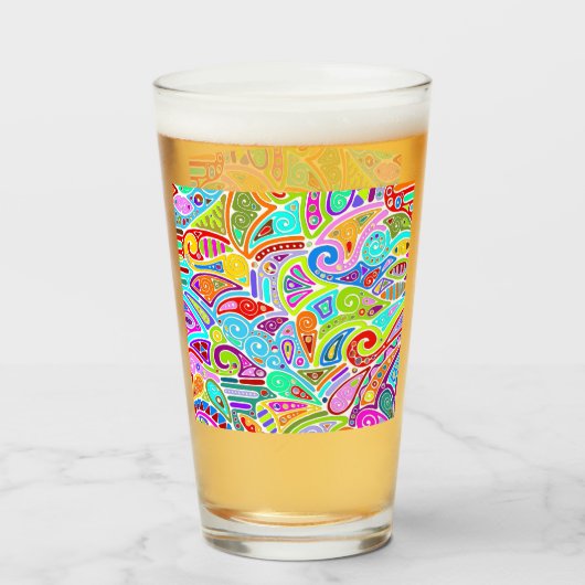 Hand und digital gestrichen Muster Art 7 Glas (Vorne (Gefüllt))